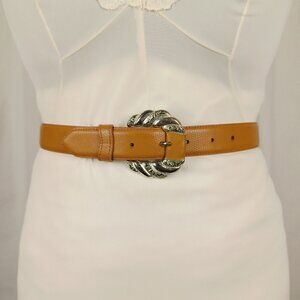 Vintage 80s Leather Western Belt, 29 – 33”